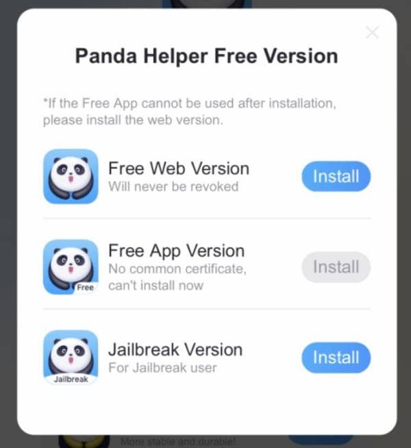 panda helper free app version is unavailable