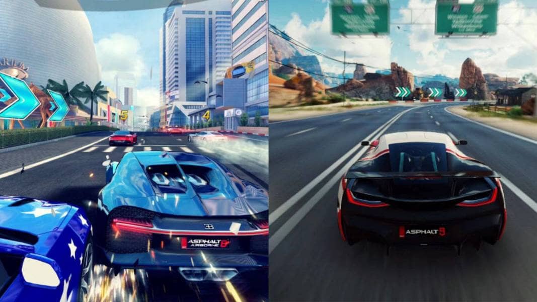 asphalt 8 vs. asphalt 9 game graphic