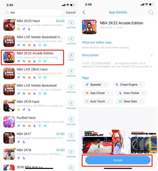 use panda helper to install nba 2k22