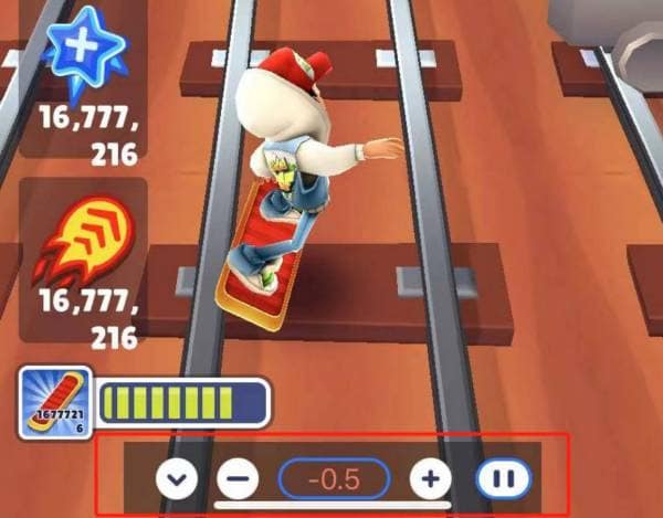 panda speeder's toolbar at the buttom of the screen